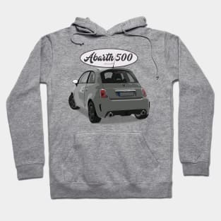 ABARTH 500 Grey White Back Hoodie